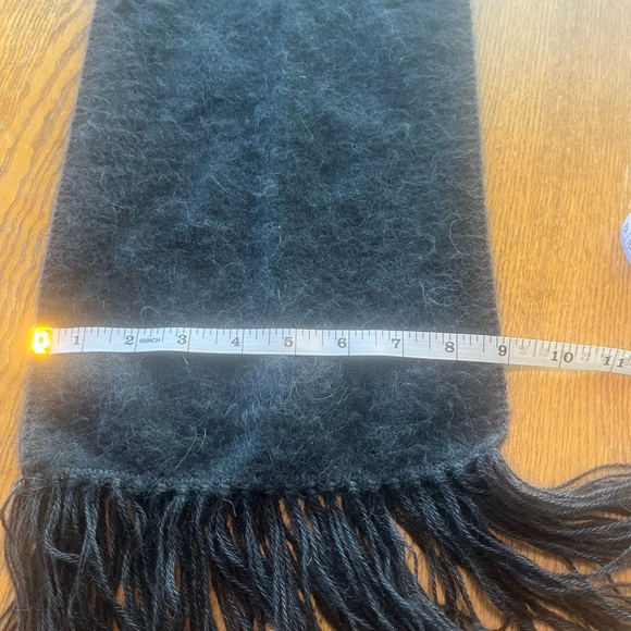 Alpaca Camargo Alpaca Wool Fringed Scarf Dark Gray Great Gift - Picture 3 of 7